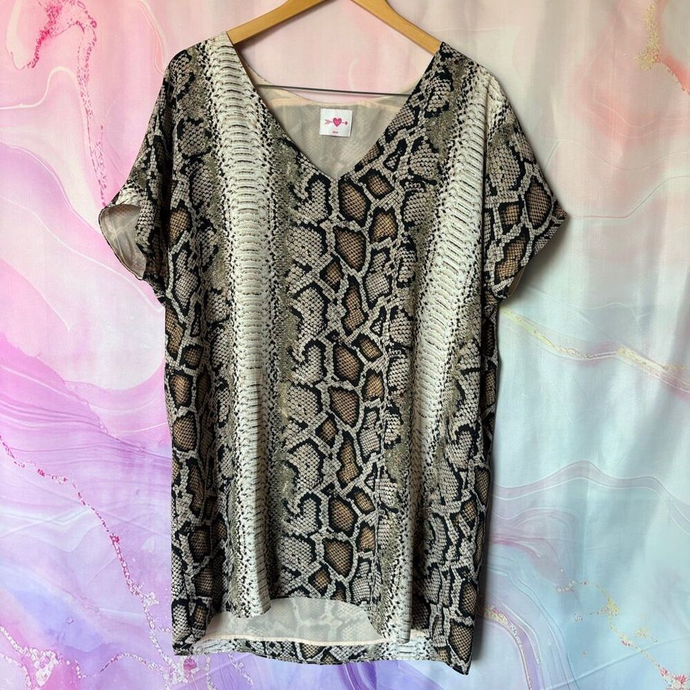 Buddy Love M Snakeskin Print Dress Preppy Luxury Boardwalk Coastal Boho Classy